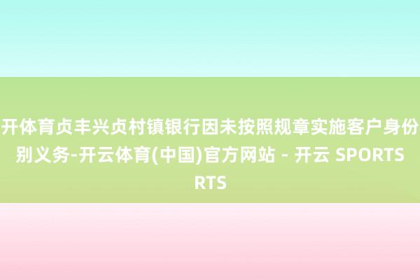 云开体育贞丰兴贞村镇银行因未按照规章实施客户身份识别义务-开云体育(中国)官方网站 - 开云 SPORTS