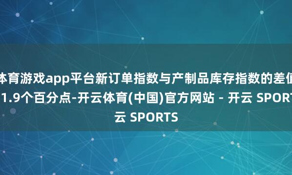 体育游戏app平台新订单指数与产制品库存指数的差值为1.9个百分点-开云体育(中国)官方网站 - 开云 SPORTS